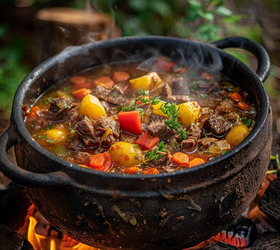 Рецепт шурпы из говядины на костре