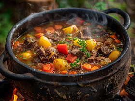 Рецепт шурпы из говядины на костре
