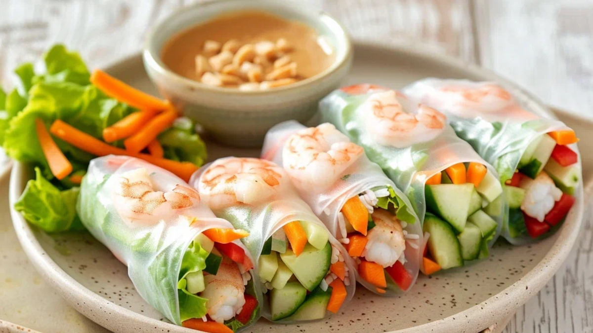 Спринг-роллы с креветками и овощами