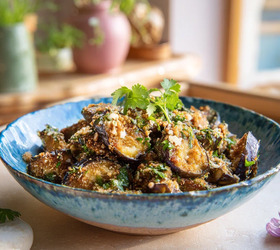 Баклажаны с яйцом и луком как грибы