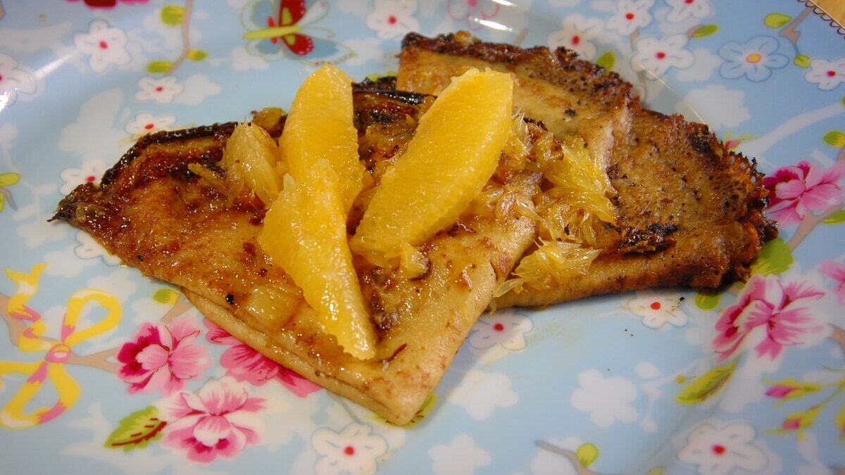 Кружевные блинчики с апельсином