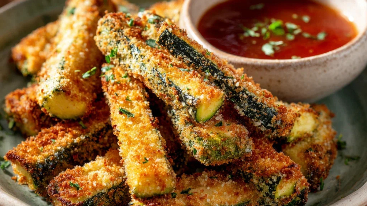 Хрустящие палочки из кабачка в панировке