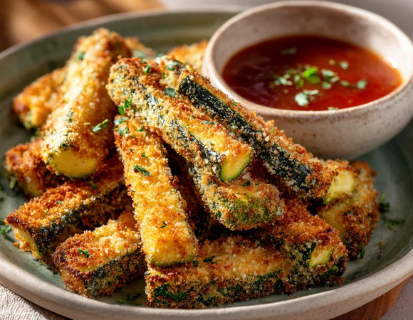 Хрустящие палочки из кабачка в панировке