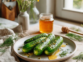 Малосольные огурцы с медом