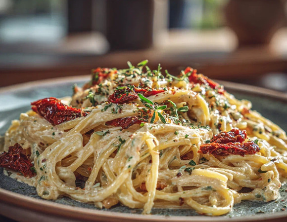 Паста с кремом из вяленых томатов Паста с кремом из вяленых томатов