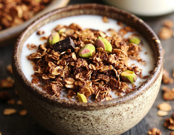 Домашняя гранола со вкусом дубайского шоколада