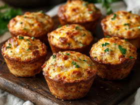 Протеиновые мини-кексы с индейкой и сыром