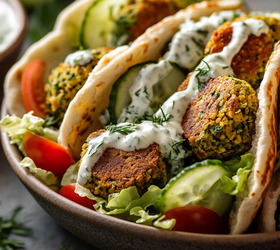 Фалафель в пите с соусом дзадзики