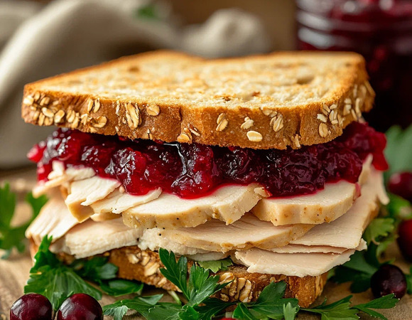 Сэндвич с индейкой и клюквенным соусом