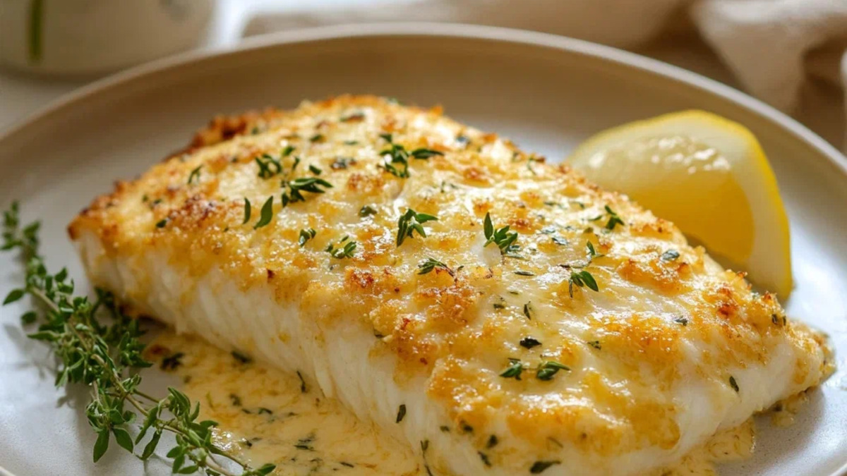 Минтай под сырной корочкой с травами