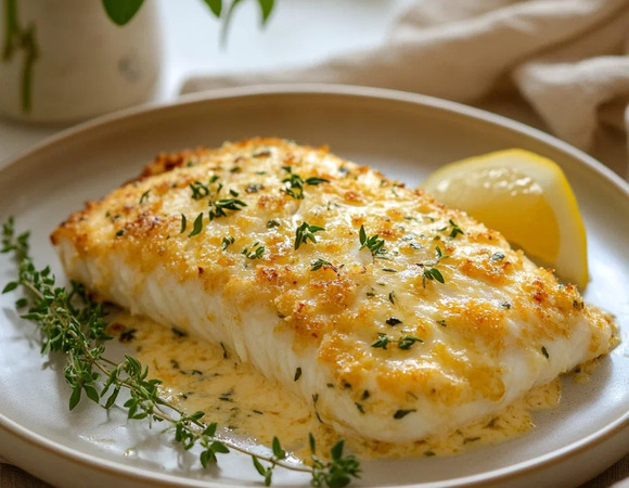 Минтай под сырной корочкой с травами Минтай под сырной корочкой с травами