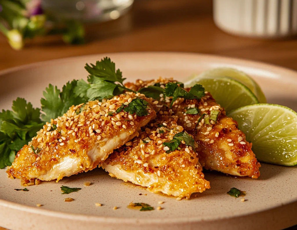 Куриное филе в кунжутной корочке по-тайски Куриное филе в кунжутной корочке по-тайски