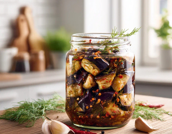 Баклажаны с чесноком 