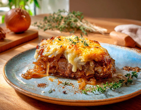 Мясо по-французски с луком