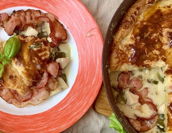 Закрытый пирог с курицей и грибами