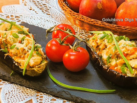 Баклажан по мотивам "кумпир" с курицей