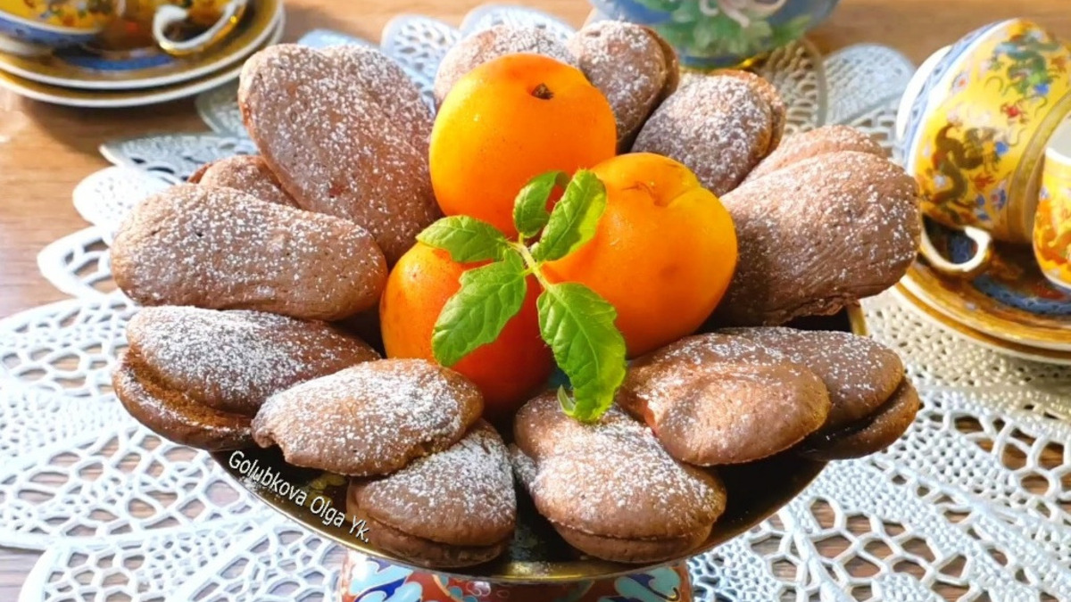 Шоколадное печенье с джемом