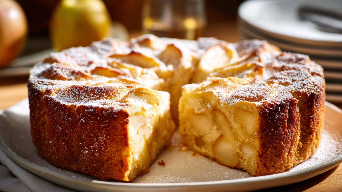 Шарлотка с яблоками классическая на 3 яйцах