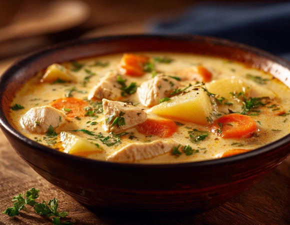 Сырный суп с курицей Сырный суп с курицей